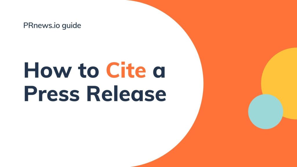 how to cite a press release