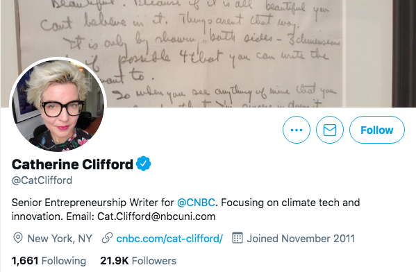 Top Business Journalists Catherine Clifford.