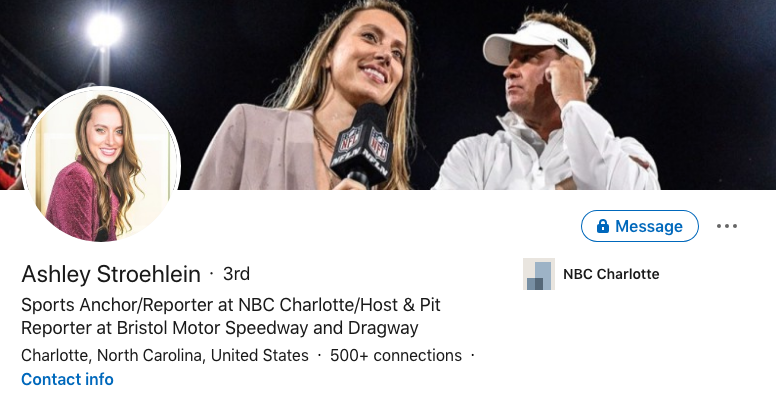 NBC Charlotte Sports Anchor/Reporter/Host & amp; Pit Reporter at Bristol Motor Speedway and Dragway.