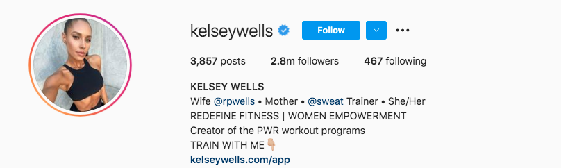 Kelsey Wells, Los Angeles, California, 2.8M | Fitness Influencers.