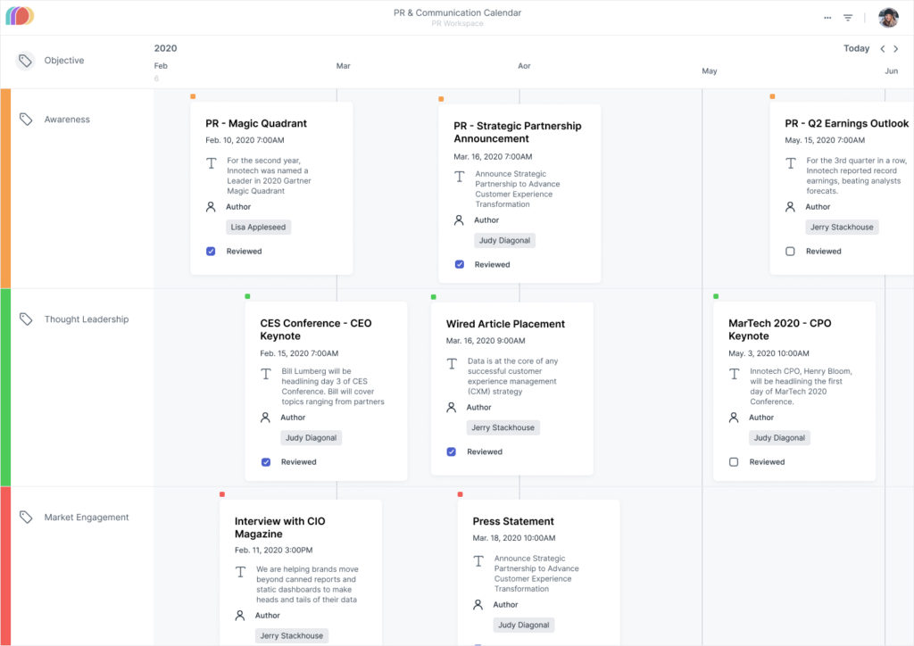 Create a PR Calendar