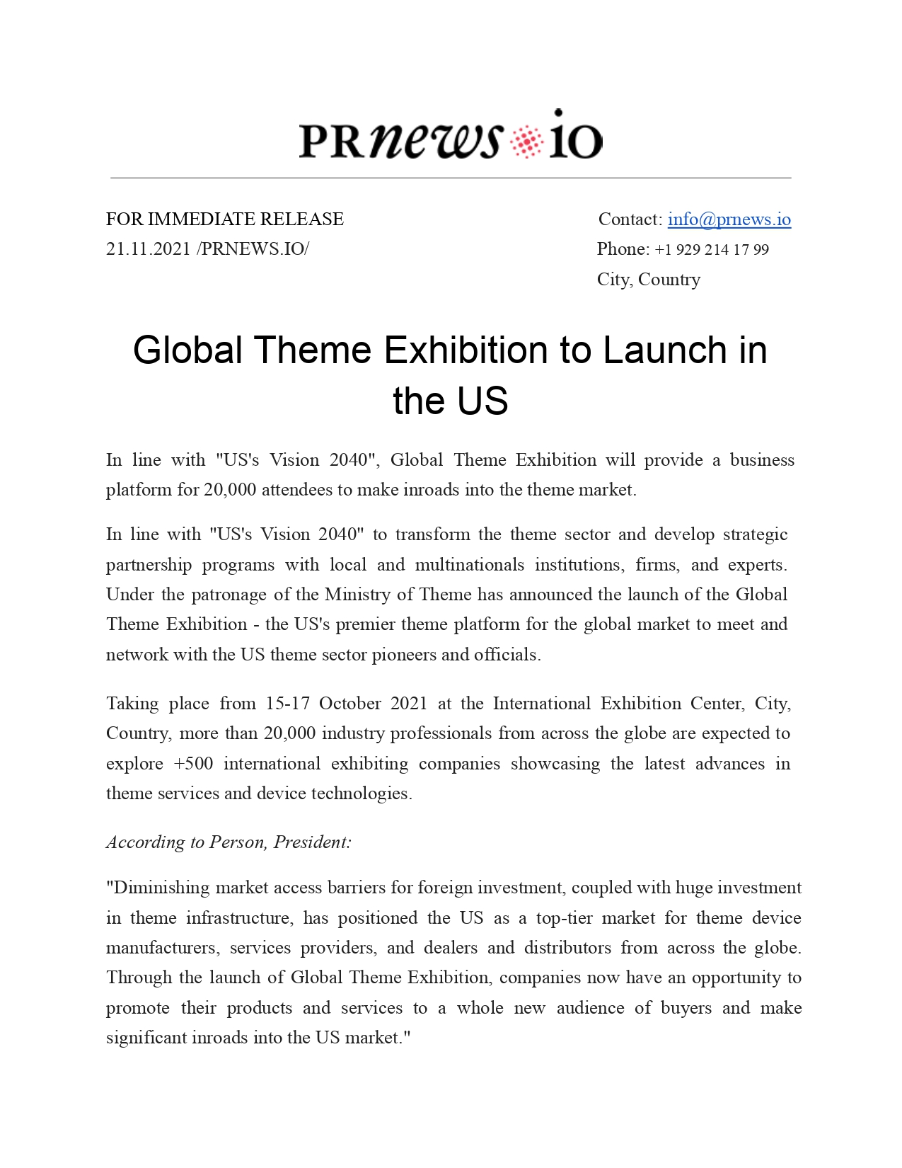 Sample Press Release For Event | Press Release Template, Press Release