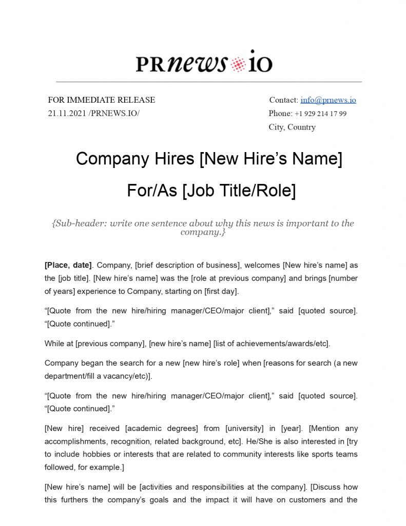 New Hire Press Release What’s it and How to Create One?