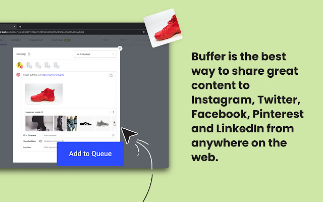The Buffer Chrome Extension is a social media management tool that allows users to easily share content across different social media platforms