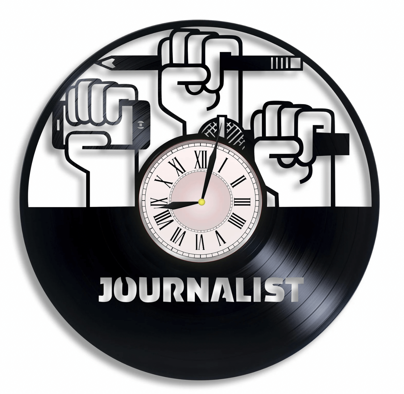 Journalist vinyl wall clock