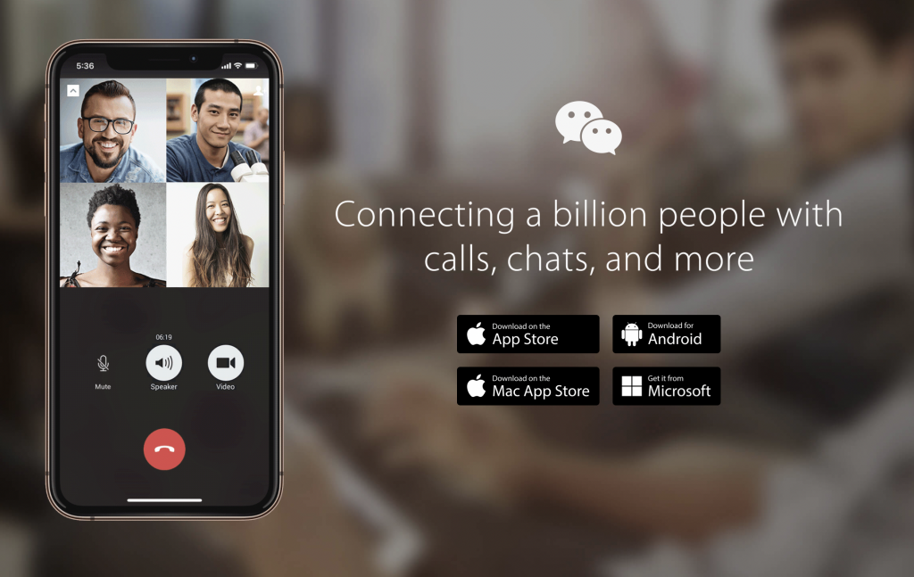 WeChat chinese social media apps.