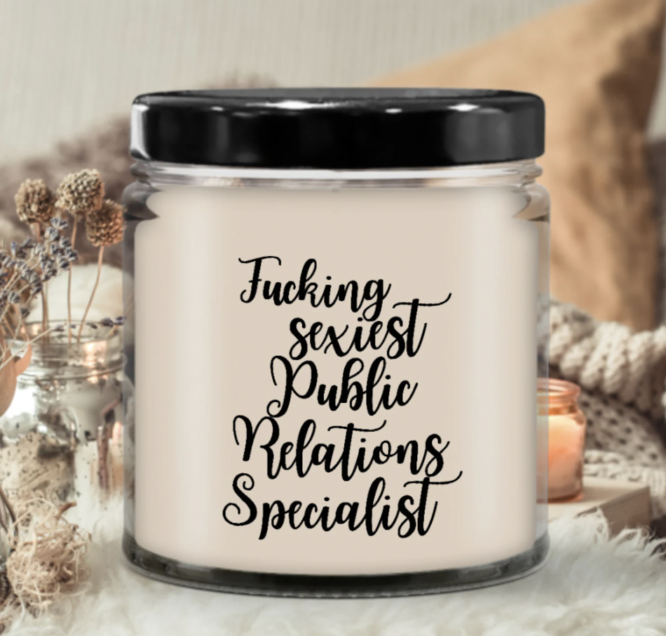 Public relations specialist candle, public relations specialist gifts, publicist candle, funny publicist pr candle, christmas, birthday