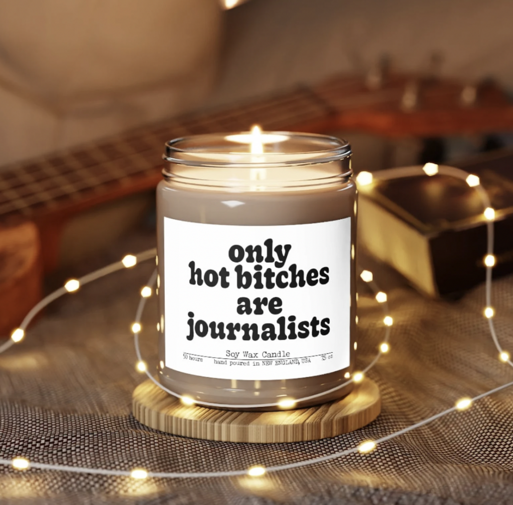 Journalist Journalism Gifts, Funny Candle, Housewarming PR Gifts.