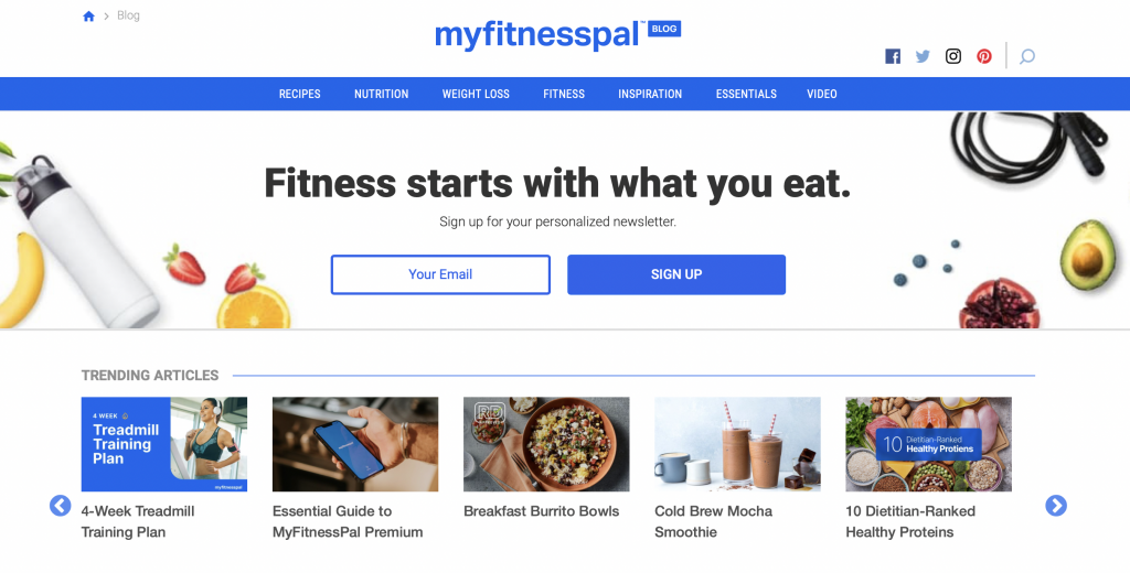 MyFitnessPal Blog health and fitness blog.