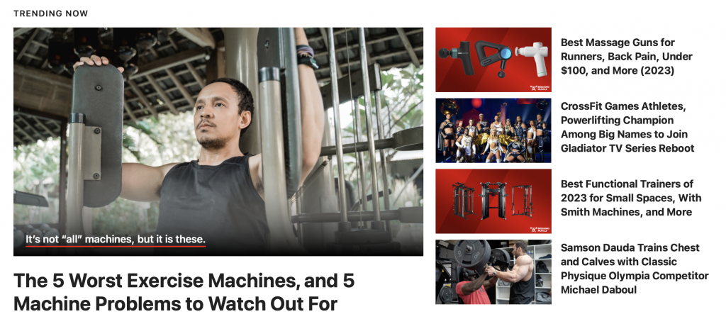 Breaking Muscle fitness blog examples.