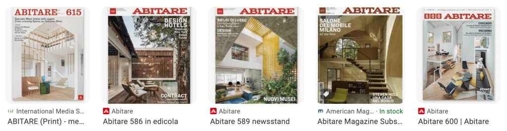  Abitare architecture magazines.