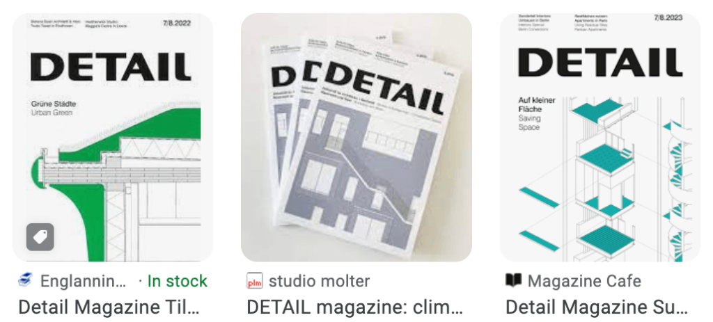 DETAIL architecture magazines.