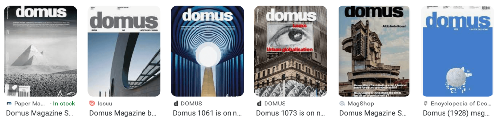 Domus architecture magazines.