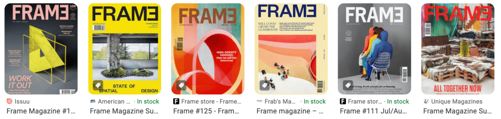Frame architecture magazines.