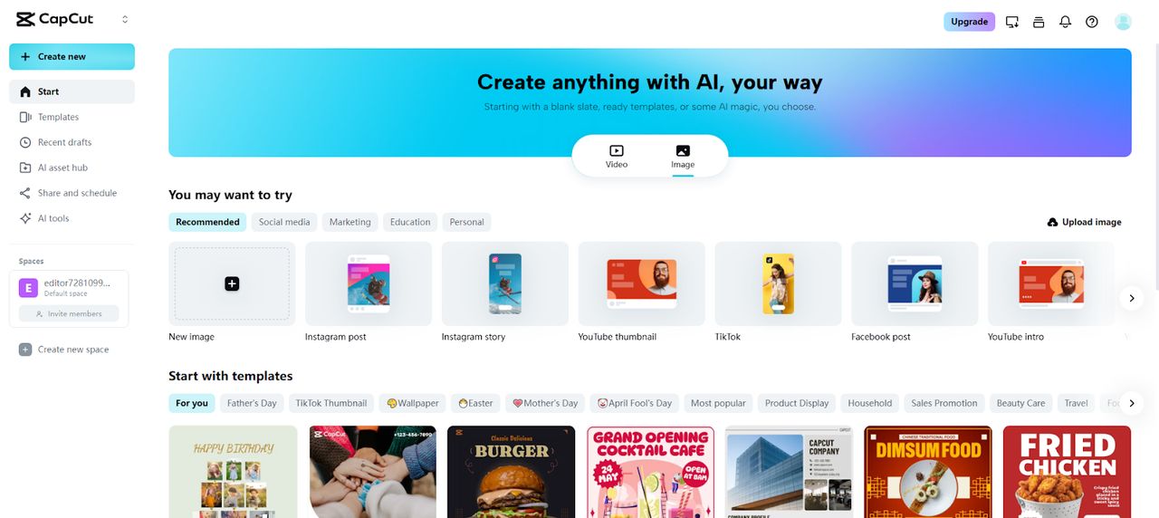platform also has an AI background generator