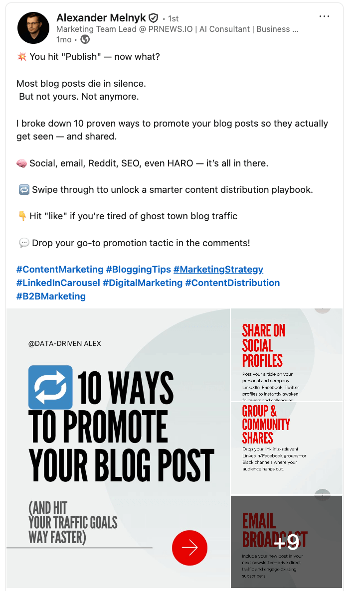 Zero-click marketing channel -  LinkedIn posts