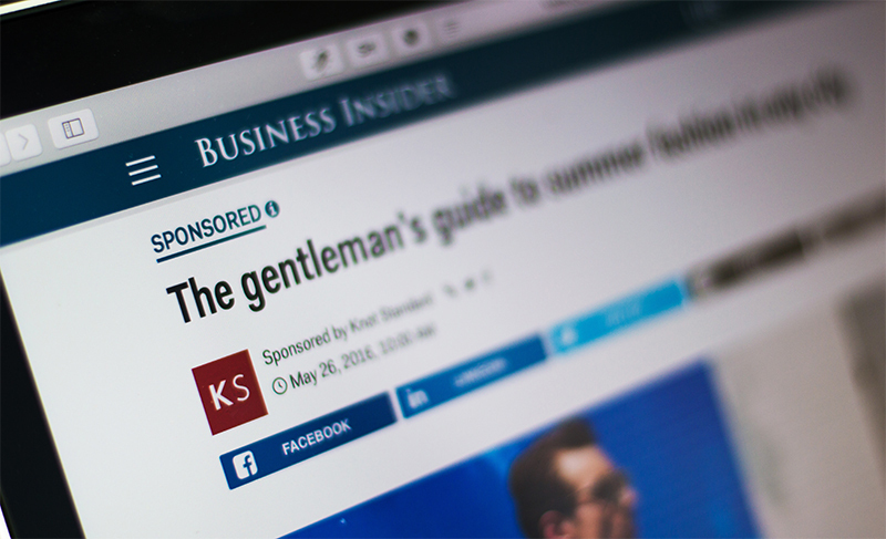 Sponsored content is a paid advertisement that you share and include in your pieces, seamlessly blending in with your content.