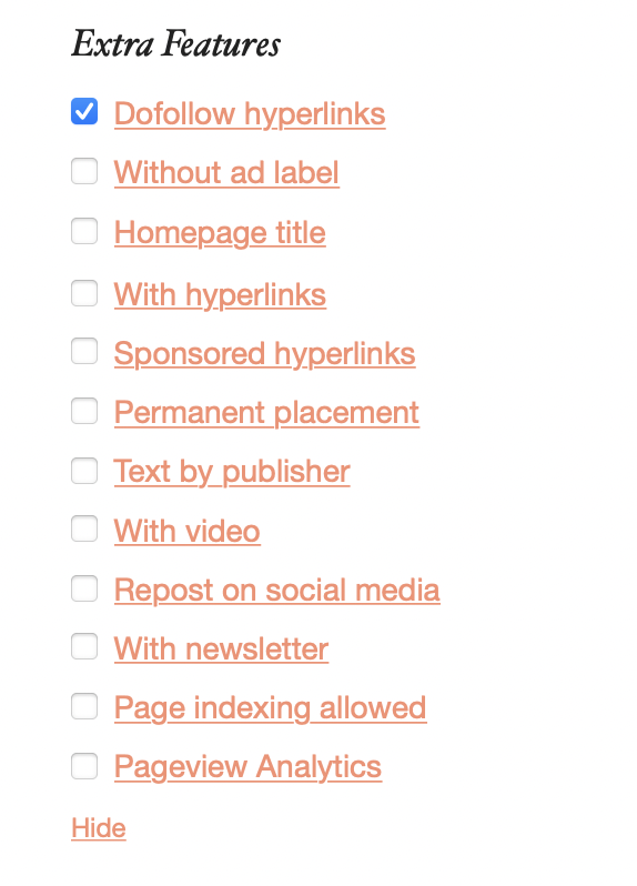 Dofollow hyperlinks