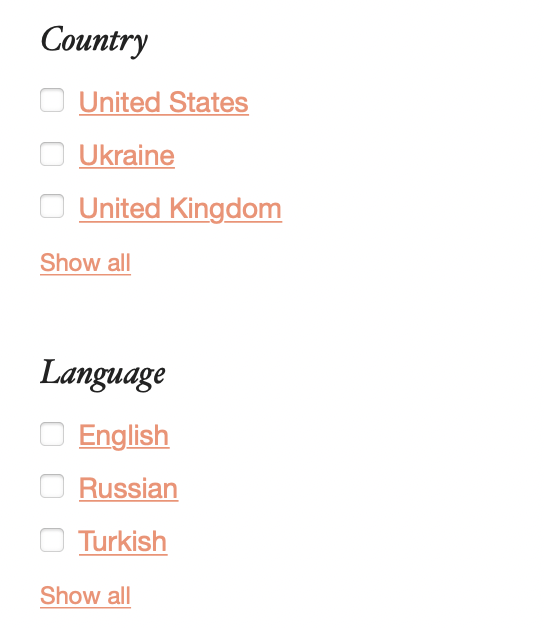 Geographic and Language Options
