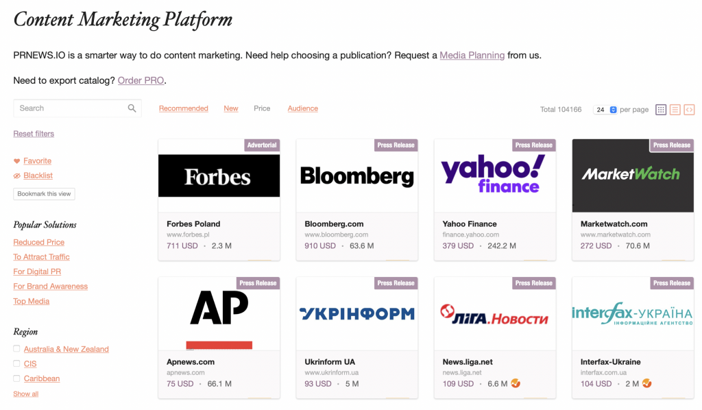 Media Outlets