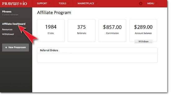 Affiliate Dashboard