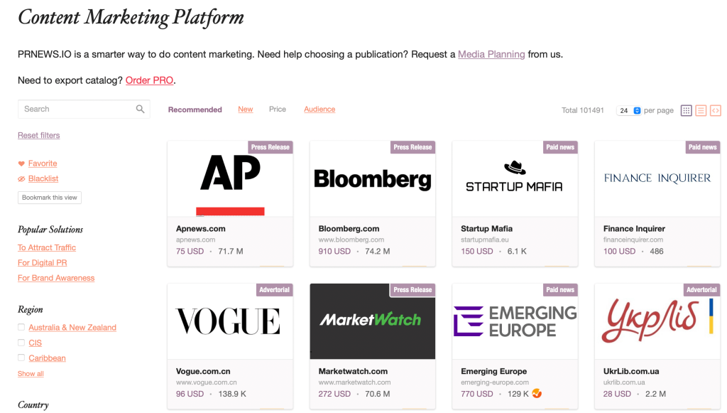 Media Outlets