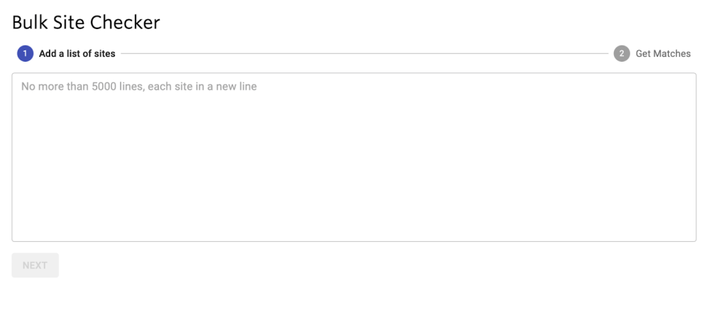 upload the domains of all the sites form