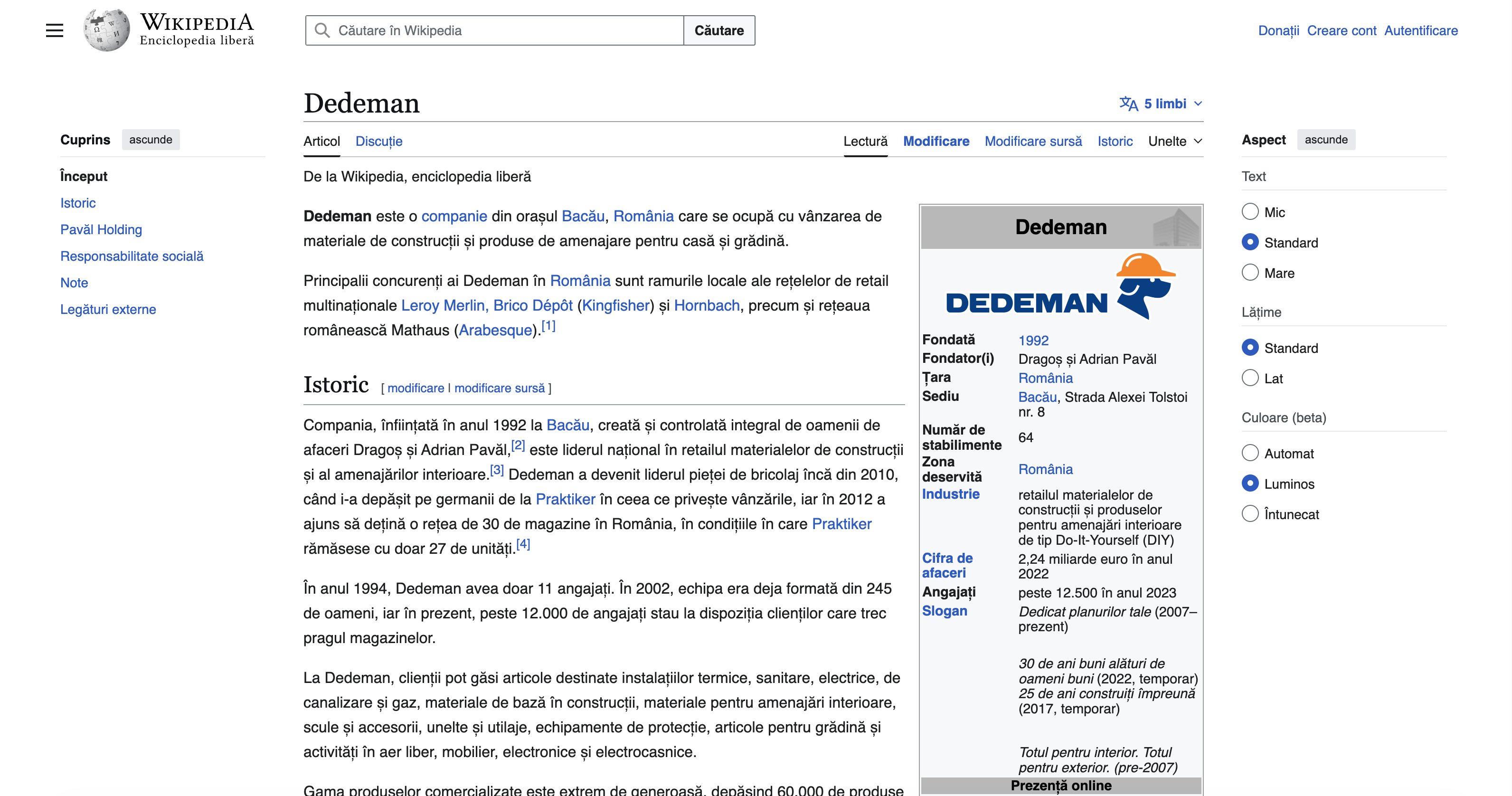 Example Wikipedia Tier-4 for Company
