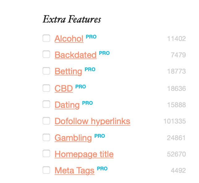 PRO Extra Features
