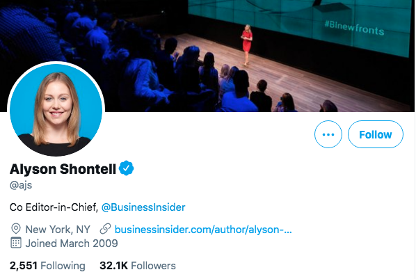 Top Business Journalists Alyson Shontell.
