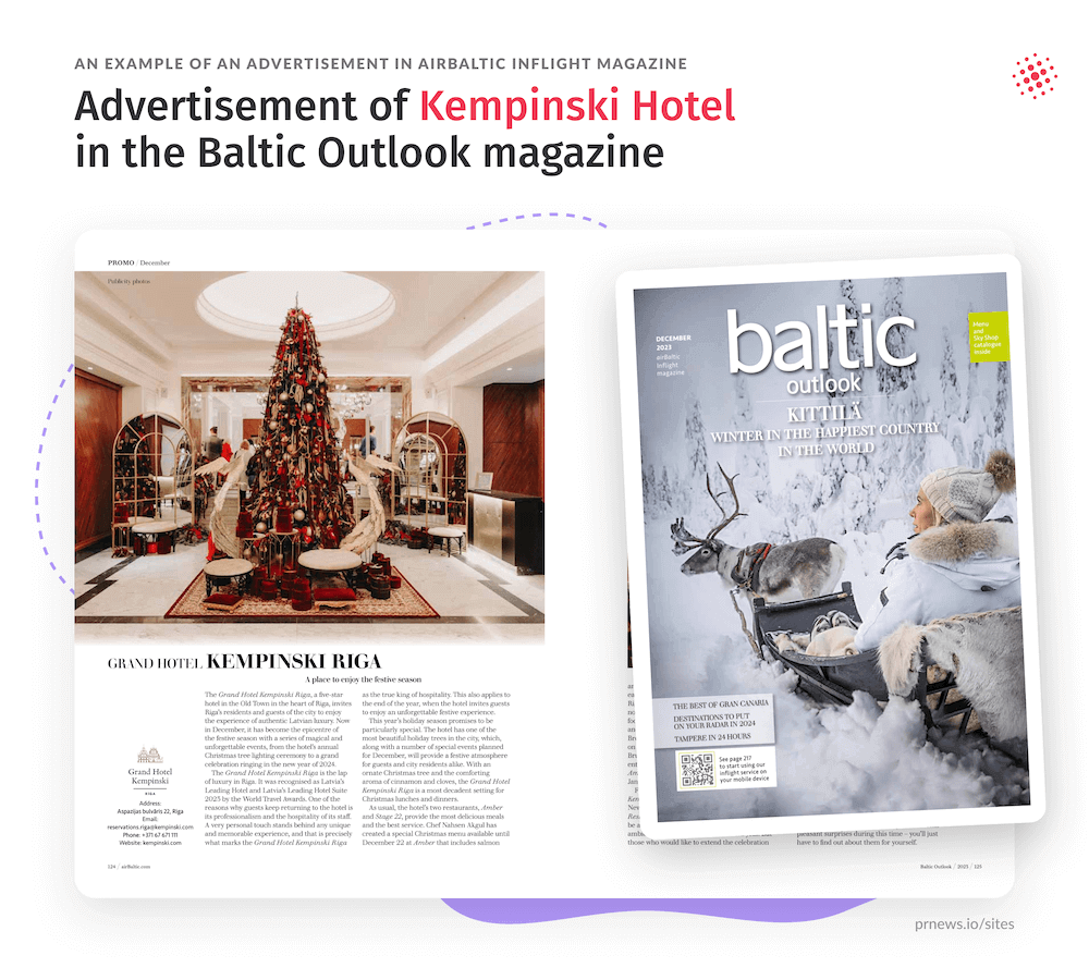 Advertisement in the Baltic Outlook magazine
