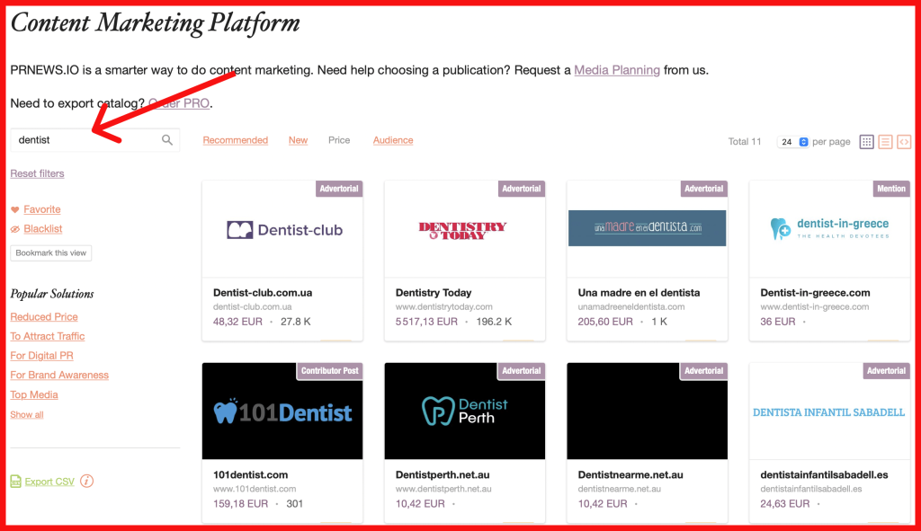 Search media by keyword